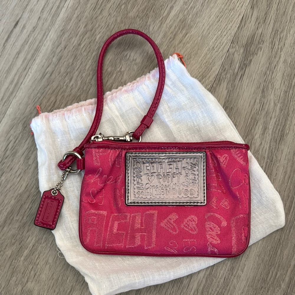 Coach Poppy Pink Wristlet